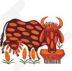 Корова їсть